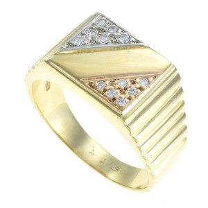 #25538 Anel H. Stern em Ouro Amarelo, Ródio com Diamantes