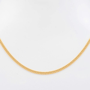 #38758-Cordão Elo Tipo Groumet Dupla em Ouro Amarelo 18K (41 cm)