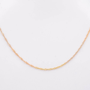 #36961 Cordão Elo Tipo Singapura em Ouro Amarelo 18k, Ródio (45 cm)