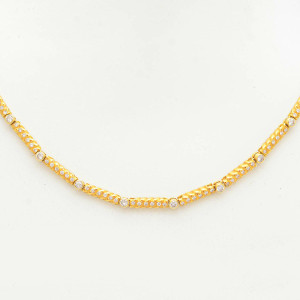 #39028-Gargantilha em Ouro Amarelo 18K com 1,45 Quilates de Brilhantes (39 cm)